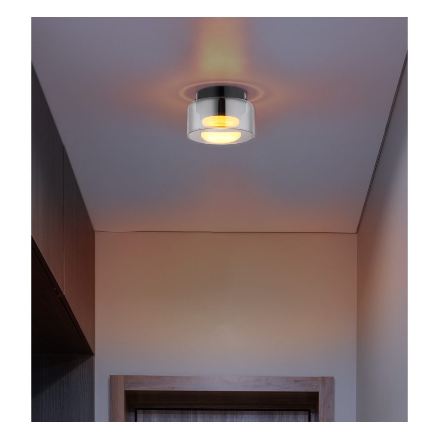 Globo - LED-Deckenleuchte 1xGX53/6W/230V d 13 cm rauchig/schwarz