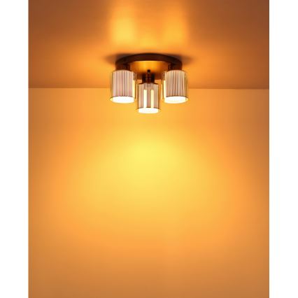 Globo - Deckenleuchte, 3-flammig, 3xE27/60W/230V, glänzender Chrom, Ø 34,5 cm