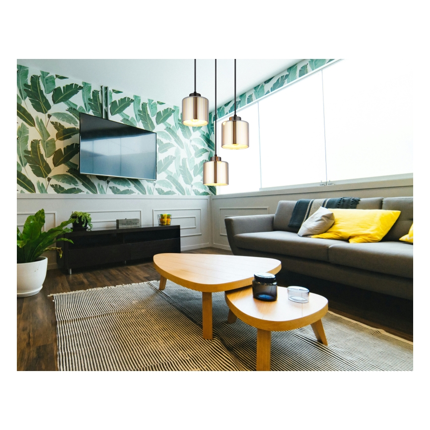 Globo - Hängeleuchte 3xE27/60W/230V glänzendes Chrom d 33 cm