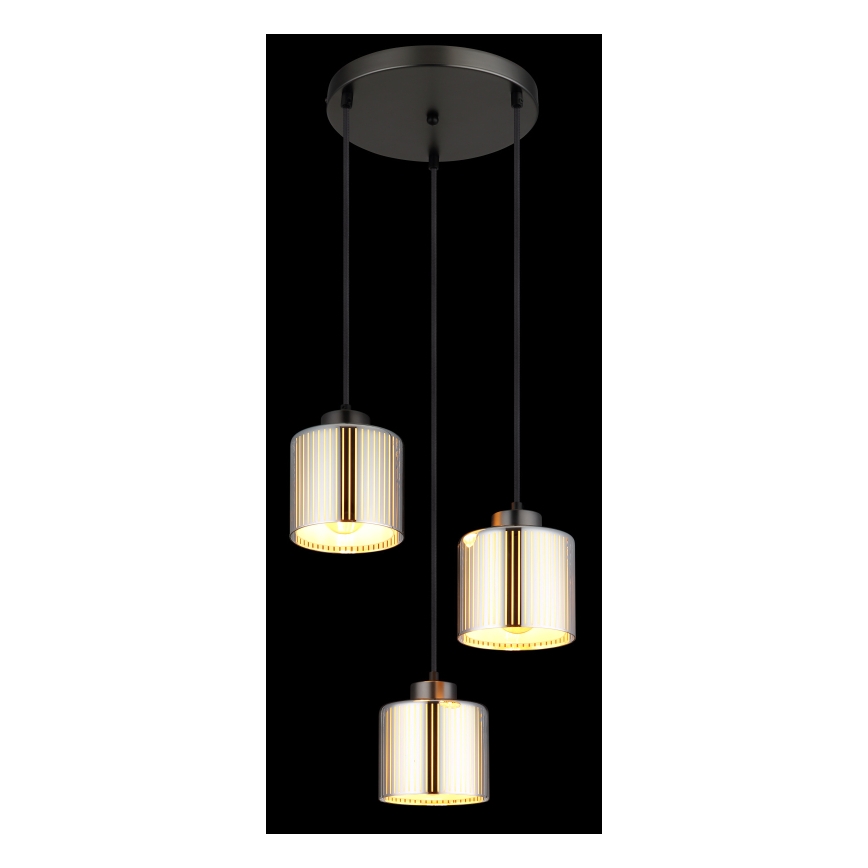 Globo - Hängeleuchte 3xE27/60W/230V glänzendes Chrom d 33 cm