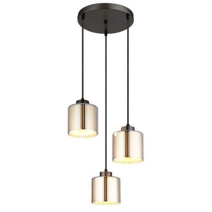 Globo - Hängeleuchte 3xE27/60W/230V glänzendes Chrom d 33 cm