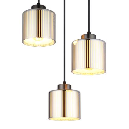 Globo - Hängeleuchte 3xE27/60W/230V glänzendes Chrom d 33 cm