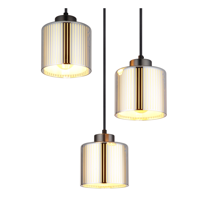 Globo - Hängeleuchte 3xE27/60W/230V glänzendes Chrom d 33 cm