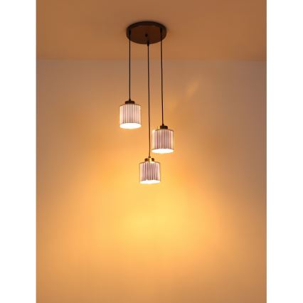 Globo - Hängeleuchte 3xE27/60W/230V glänzendes Chrom d 33 cm