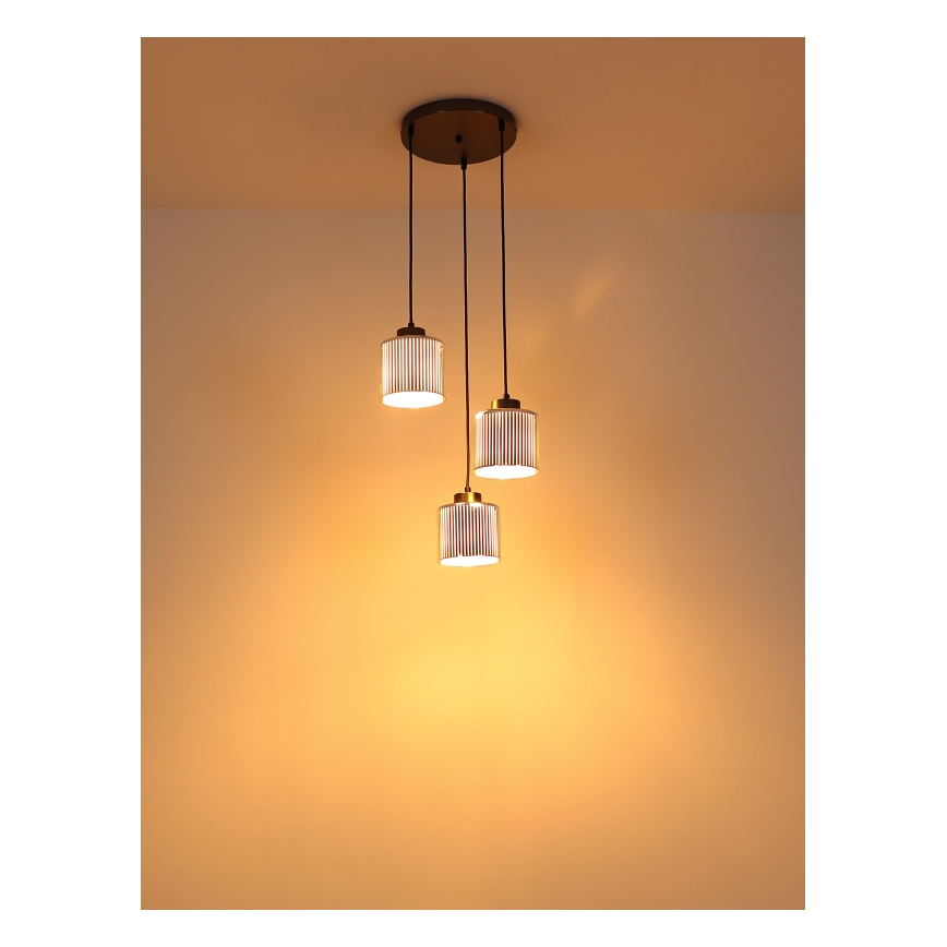 Globo - Hängeleuchte 3xE27/60W/230V glänzendes Chrom d 33 cm