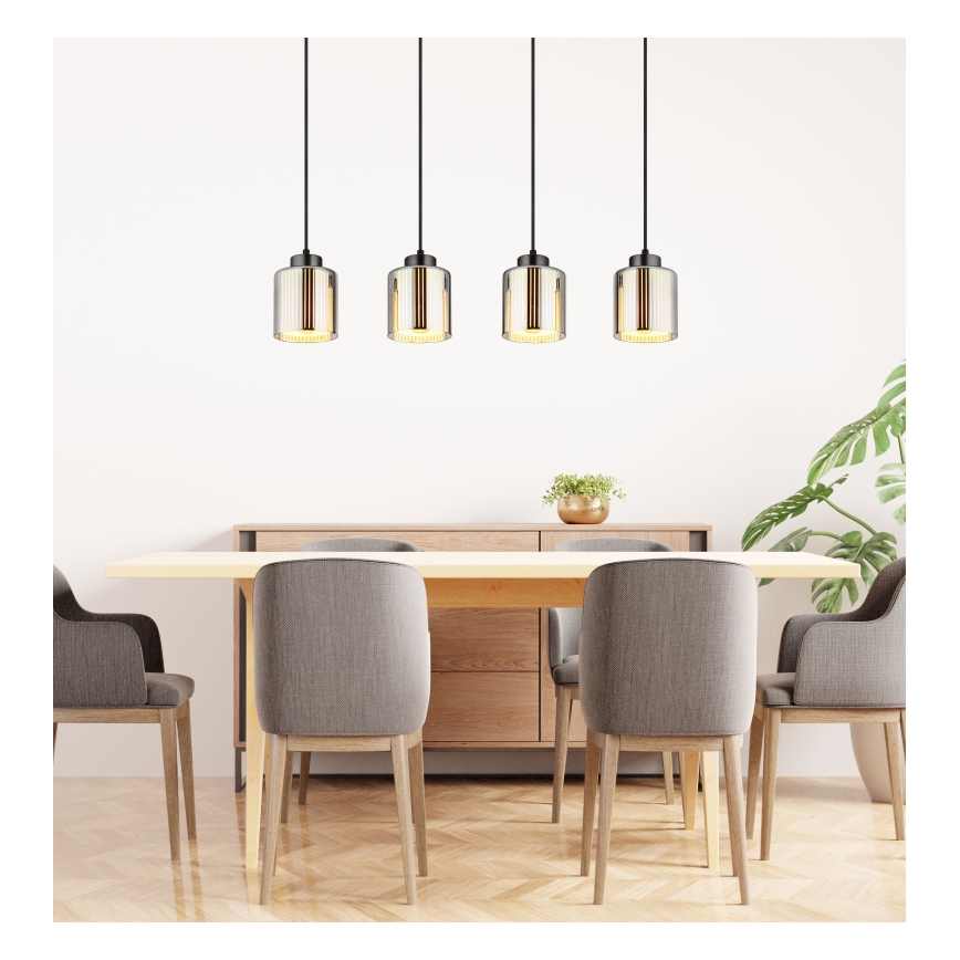 Globo - Hängeleuchte 4xE27/60W/230V glänzendes Chrom