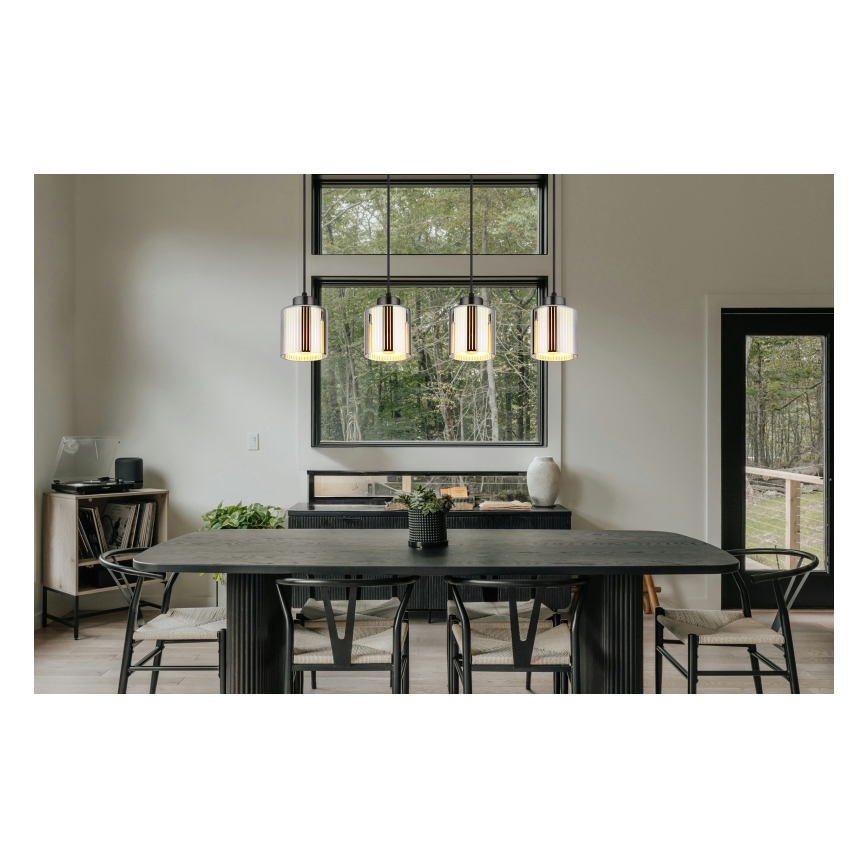 Globo - Hängeleuchte 4xE27/60W/230V glänzendes Chrom