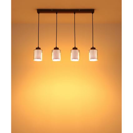 Globo - Hängeleuchte 4xE27/60W/230V glänzendes Chrom