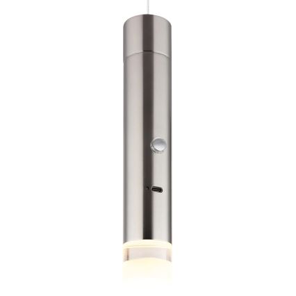 Globo - LED-dimmbare Touch-Akkuleuchte 2-in-1 LED/2W/230/5V mattchrom