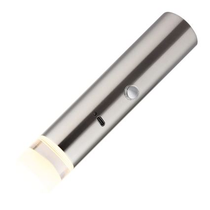 Globo - LED-dimmbare Touch-Akkuleuchte 2-in-1 LED/2W/230/5V mattchrom