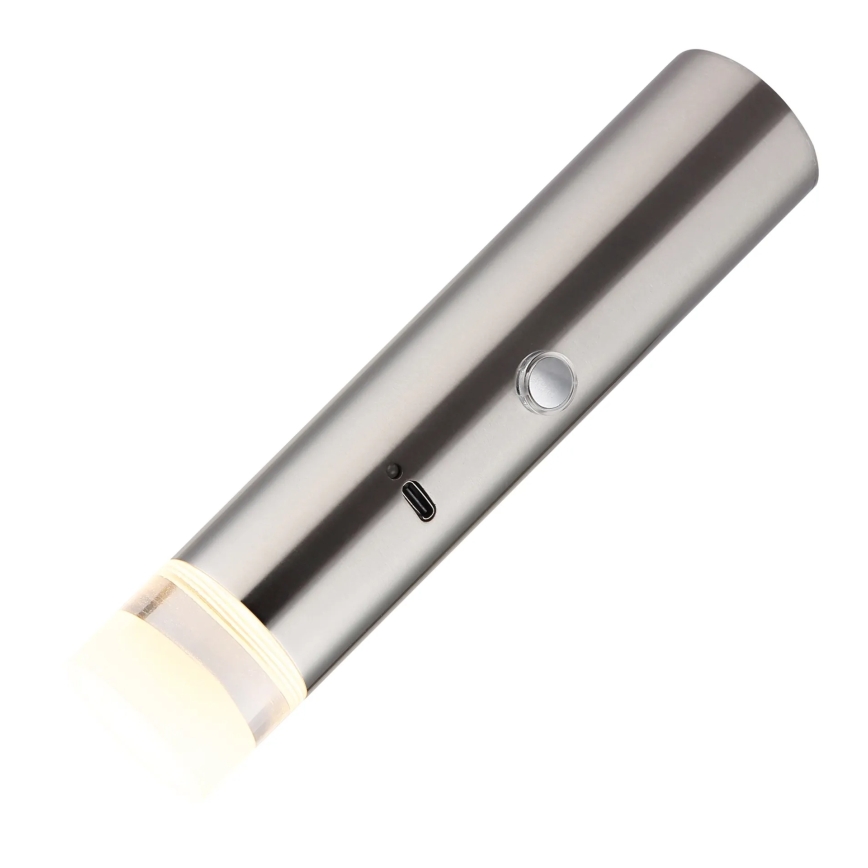 Globo - LED-dimmbare Touch-Akkuleuchte 2-in-1 LED/2W/230/5V mattchrom