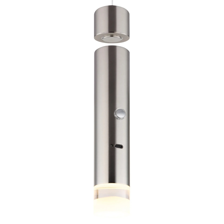 Globo - LED-dimmbare Touch-Akkuleuchte 2-in-1 LED/2W/230/5V mattchrom