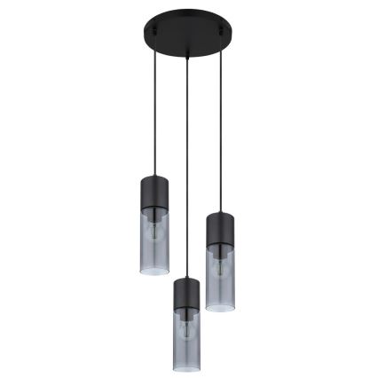 Globo - Hängeleuchte 3xE27/25W/230V d 30 cm schwarz