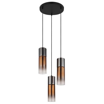 Globo - Hängeleuchte 3xE27/25W/230V schwarz/kupfern
