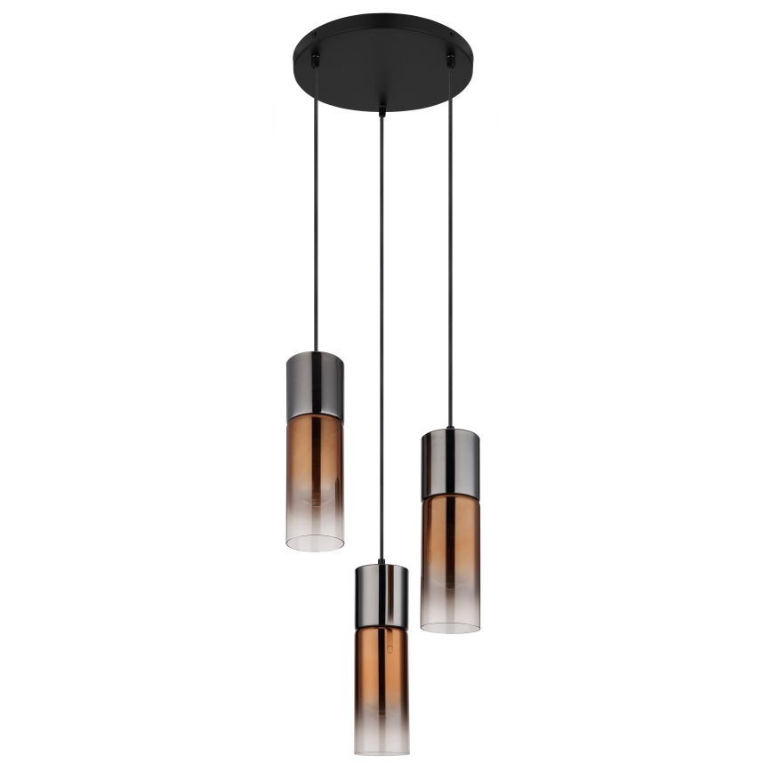 Globo - Hängeleuchte 3xE27/25W/230V schwarz/kupfern