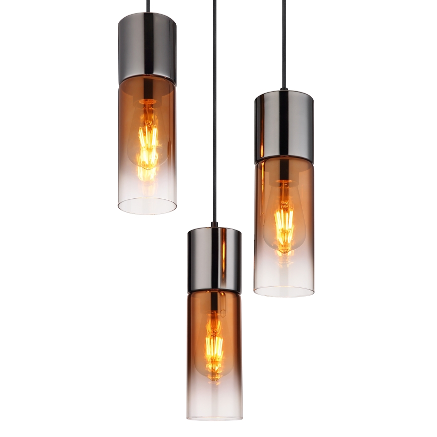 Globo - Hängeleuchte 3xE27/25W/230V schwarz/kupfern