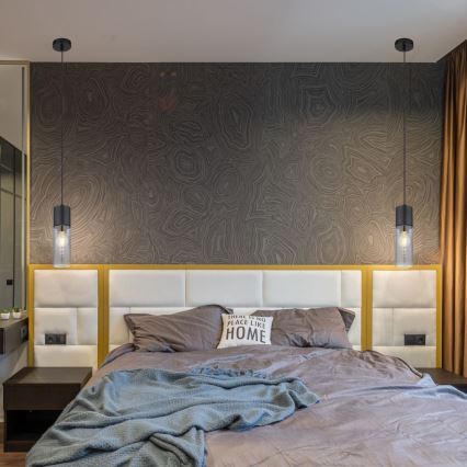 Globo - Hängeleuchte an Kabel 1xE27/25W/230V Ø 10,5 cm schwarz