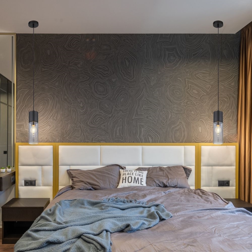 Globo - Hängeleuchte an Kabel 1xE27/25W/230V Ø 10,5 cm schwarz