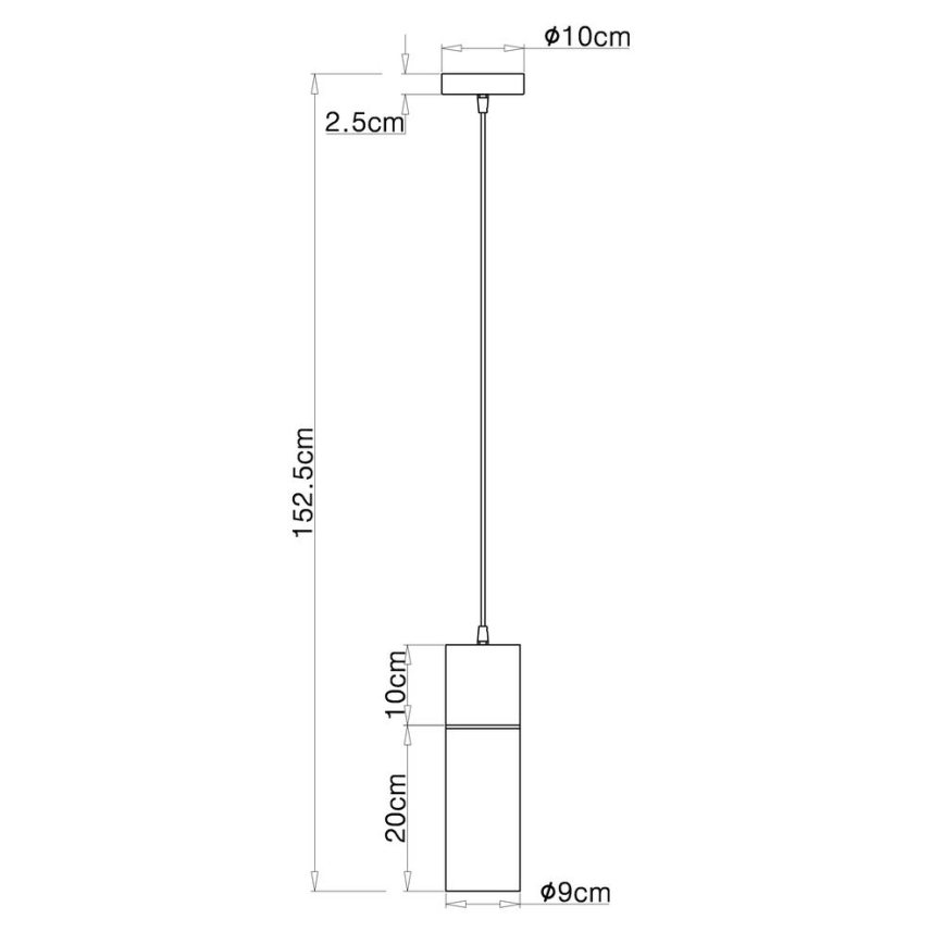 Globo - Hängeleuchte an Kabel 1xE27/25W/230V Ø 10,5 cm schwarz