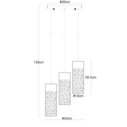 Globo - Hängeleuchte an Schnur 3xE27/40W/230V