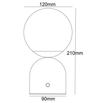 Globo - Dimmbare LED-Tischleuchte mit Touch-Funktion LED/2W/5V 2700/4000/65000K 1800 mAh schwarz