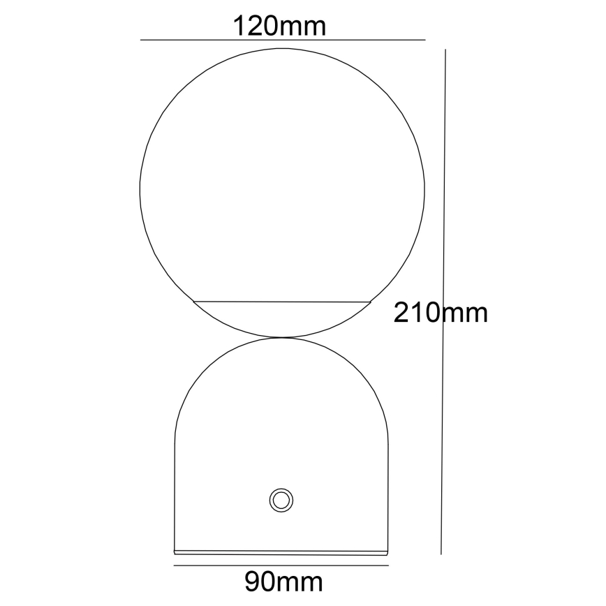 Globo - Dimmbare LED-Tischleuchte mit Touch-Funktion LED/2W/5V 2700/4000/65000K 1800 mAh schwarz