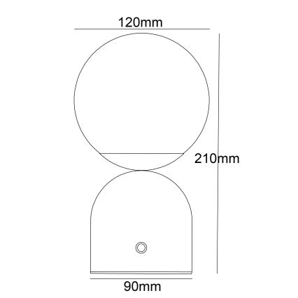Globo - Dimmbare LED-Tischleuchte mit Touch-Funktion LED/2W/5V 2700/4000/6500K 1800 mAh weiß