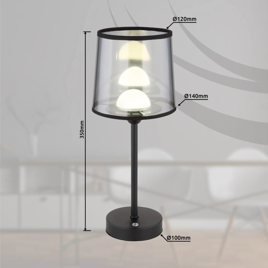 Globo - LED Dimm- und aufladbare Tischleuchte mit Touch-Funktion LED/2,5W/3,7V 2700/4000/6500K 1800 mAh schwarz