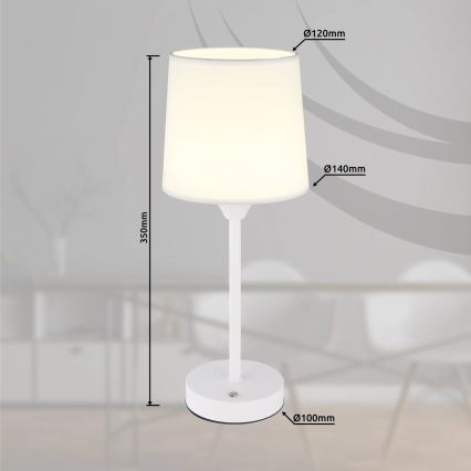 Globo - LED Dimm- und aufladbare Tischleuchte mit Touch-Funktion LED/2,5W/3,7V 2700/4000/6500K 1800 mAh weiß