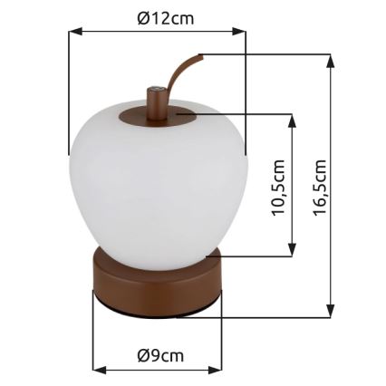 Globo - Dimmbare LED-Tischleuchte mit Touch-Funktion LED/2W/3,7V 2700K/4000K/6500K 1200 mAh USB braun