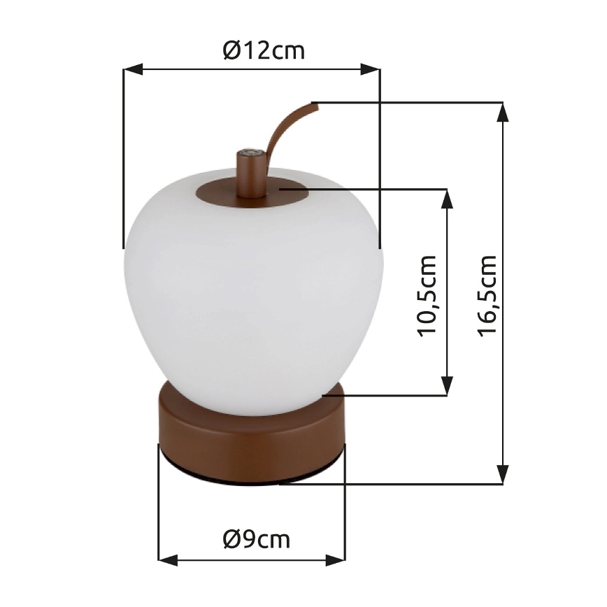 Globo - Dimmbare LED-Tischleuchte mit Touch-Funktion LED/2W/3,7V 2700K/4000K/6500K 1200 mAh USB braun