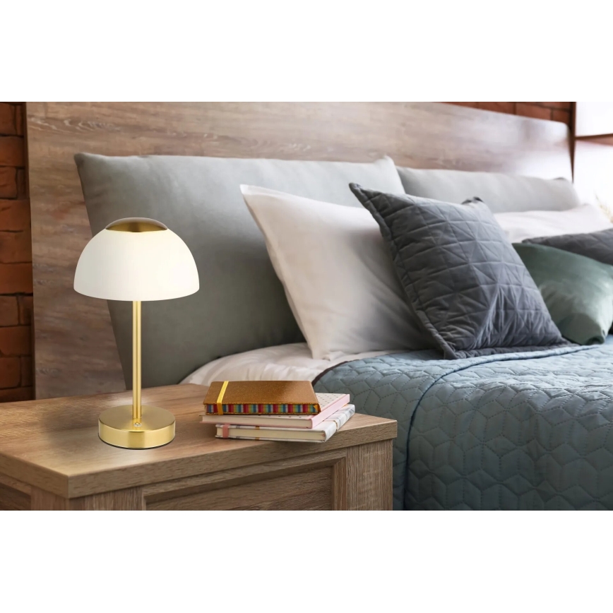 Globo - Wiederaufladbare, dimmbare LED-Tischlampe LED/2,5W/5V 1800 mAh 2700K/4000K/6500K Messing