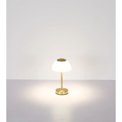 Globo - Wiederaufladbare, dimmbare LED-Tischlampe LED/2,5W/5V 1800 mAh 2700K/4000K/6500K Messing