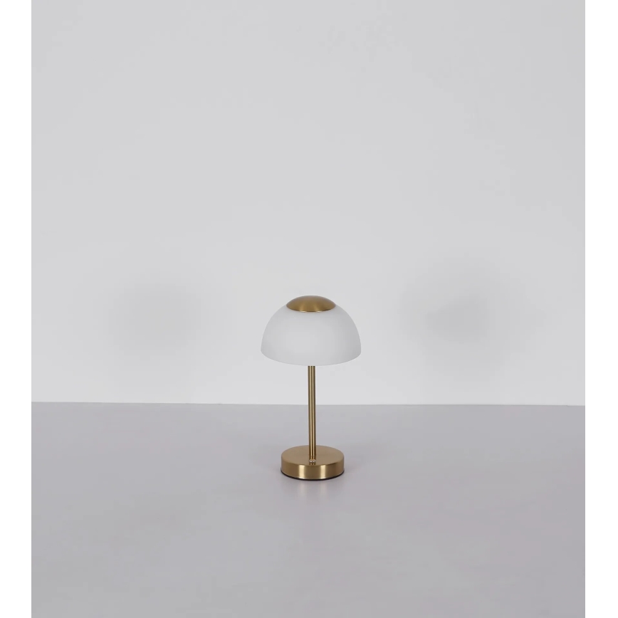 Globo - Wiederaufladbare, dimmbare LED-Tischlampe LED/2,5W/5V 1800 mAh 2700K/4000K/6500K Messing