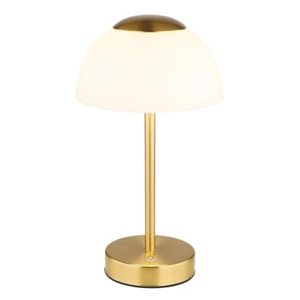 Globo - Wiederaufladbare, dimmbare LED-Tischlampe LED/2,5W/5V 1800 mAh 2700K/4000K/6500K Messing