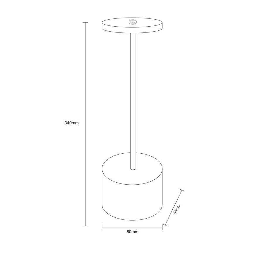 Globo - LED dimmbare Touch-Tischlampe LED/1,2W/3,7V 2000K/3500K/7000K 1200 mAh USB matt Chrom