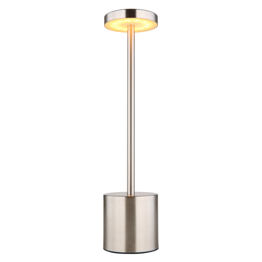 Globo - Dimmbare LED-Tischleuchte mit Touch-Funktion LED/1,2W/3,7V 2000K/3500K/7000K 1200 mAh USB matt Chrom