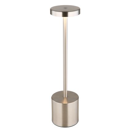Globo - Dimmbare LED-Tischleuchte mit Touch-Funktion LED/1,2W/3,7V 2000K/3500K/7000K 1200 mAh USB matt Chrom