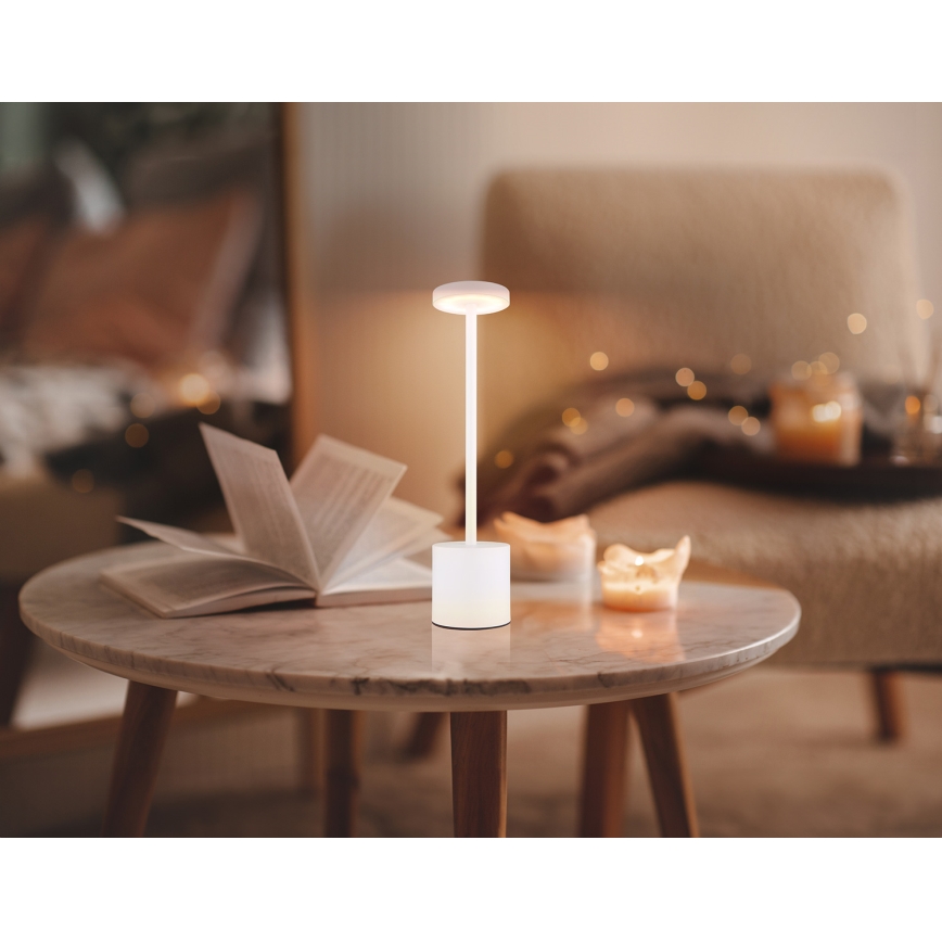 Globo - Dimmbare LED-Tischleuchte mit Touch-Funktion LED/1,2W/3,7V 2000K/3500K/7000K 1200 mAh USB weiß