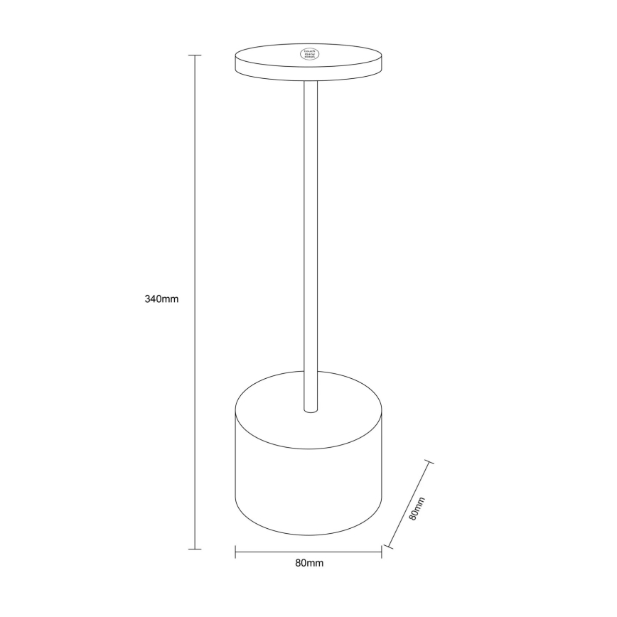 Globo - Dimmbare LED-Tischleuchte mit Touch-Funktion LED/1,2W/3,7V 2000K/3500K/7000K 1200 mAh USB weiß
