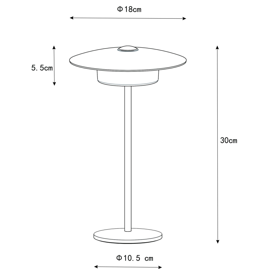 Globo - LED Außen-Tischlampe mit Touch-Bedienung, wiederaufladbar LED/3W/3,7V 1800/2700/3000K IP44 1800 mAh weiß