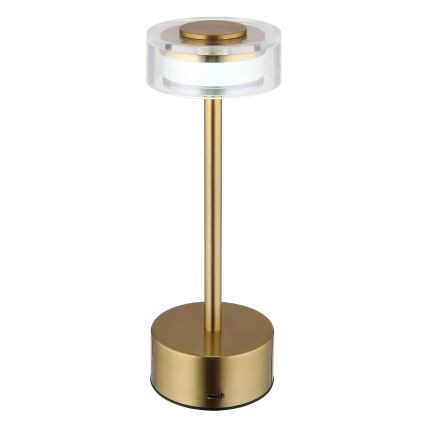 Globo - LED Dimm- und aufladbare Tischleuchte mit Touch-Funktion LED/2,5W/3,7V 2700/4000/6500K 1800mAh Messing