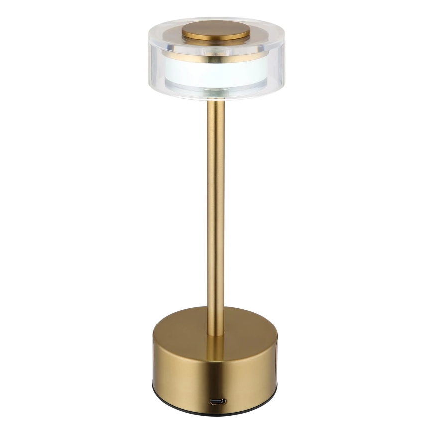 Globo - LED Dimm- und aufladbare Tischleuchte mit Touch-Funktion LED/2,5W/3,7V 2700/4000/6500K 1800mAh Messing