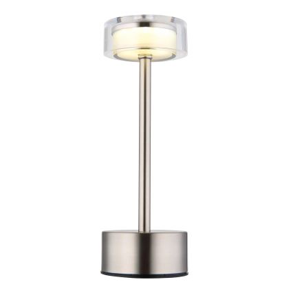 Globo - LED Dimm- und aufladbare Tischleuchte mit Touch-Funktion LED/2,5W/3,7V 2700/4000/6500K 1800mAh matt Chrom
