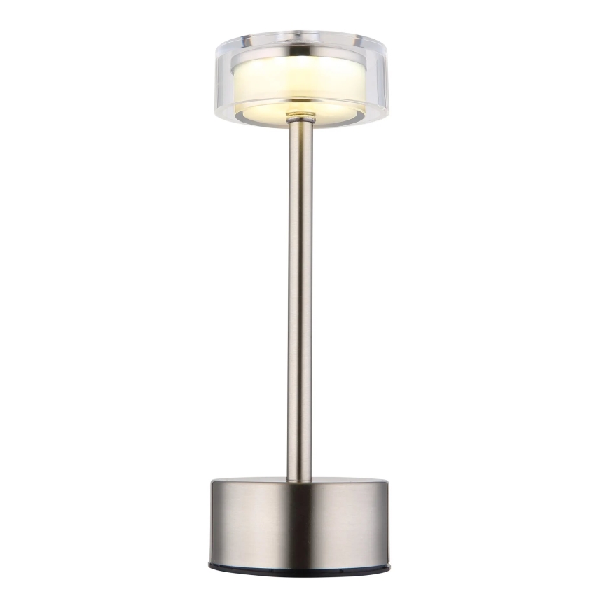 Globo - LED Dimm- und aufladbare Tischleuchte mit Touch-Funktion LED/2,5W/3,7V 2700/4000/6500K 1800mAh matt Chrom