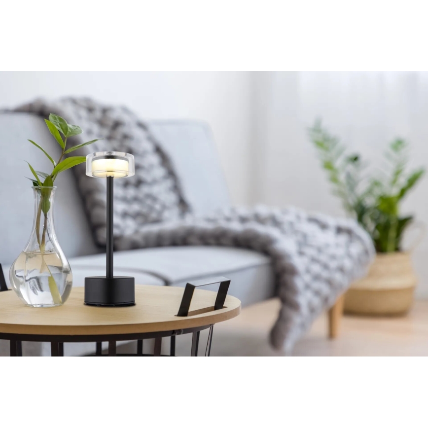 Globo - LED Dimm- und aufladbare Tischleuchte mit Touch-Funktion LED/2,5W/3,7V 2700/4000/6500K 1800mAh schwarz