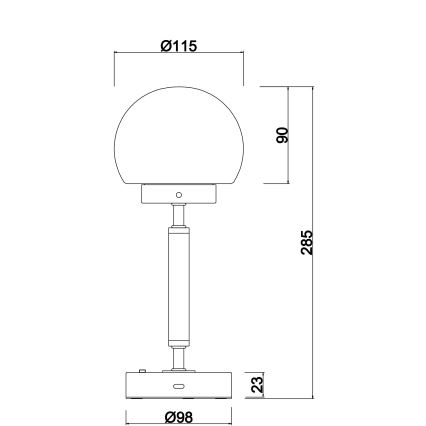 Globo - Dimm- und aufladbare LED-Tischleuchte mit Touch-Funktion LED/2,5W/5V 1800mAh 2700/4000/6500K anthrazit
