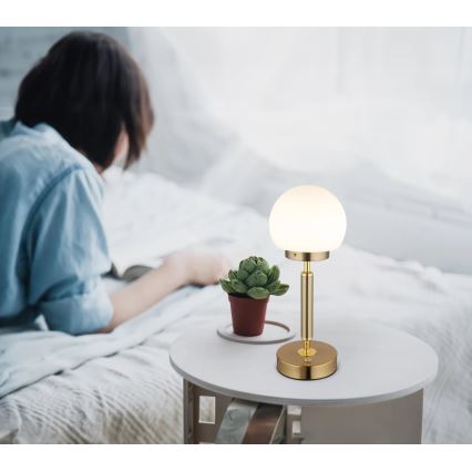 Globo - Dimm- und aufladbare LED-Tischleuchte mit Touch-Funktion LED/2,5W/5V 1800mAh 2700/4000/6500K Messing