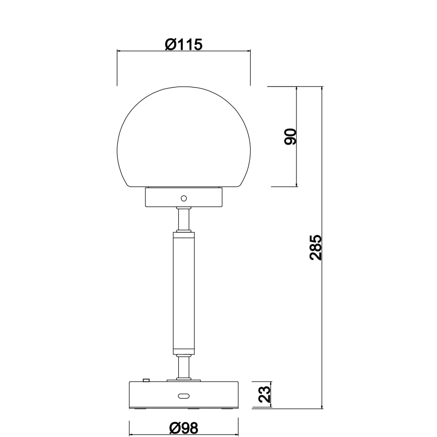 Globo - Dimm- und aufladbare LED-Tischleuchte mit Touch-Funktion LED/2,5W/5V 1800mAh 2700/4000/6500K Messing