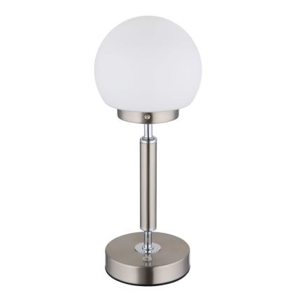 Globo - Dimm- und aufladbare LED-Tischleuchte mit Touch-Funktion LED/2,5W/5V 1800mAh 2700/4000/6500K matt Chrom